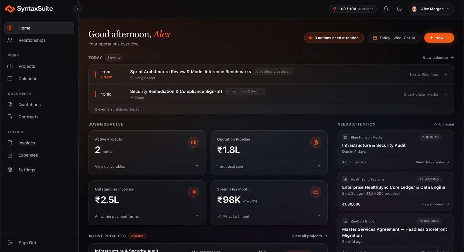 SyntaxSuite Real Operating System Dashboard